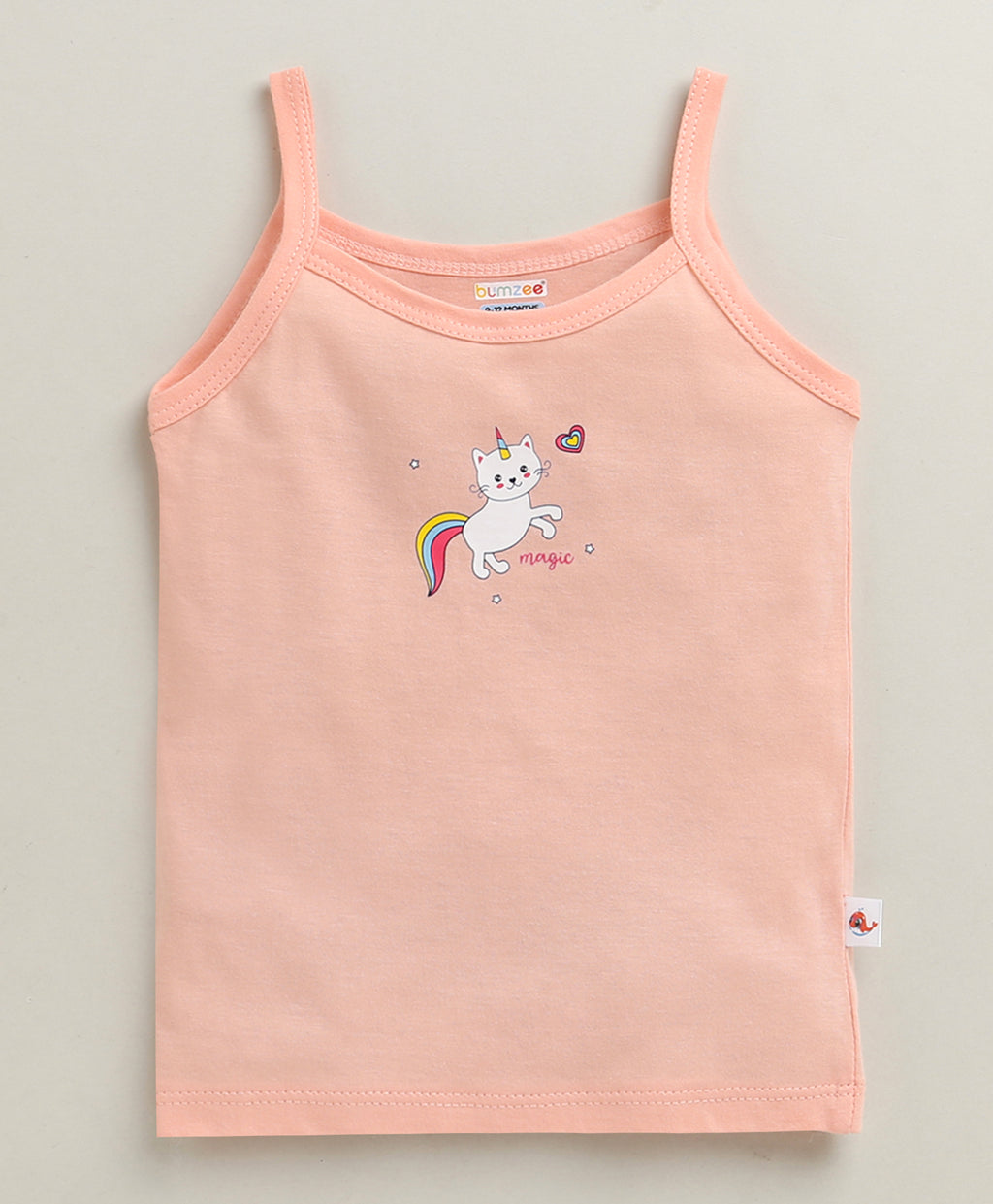 Bumzee Peach & Mint Green Slips, Pack of 3, Sleeveless, 100% Cotton (Style Peb10645)