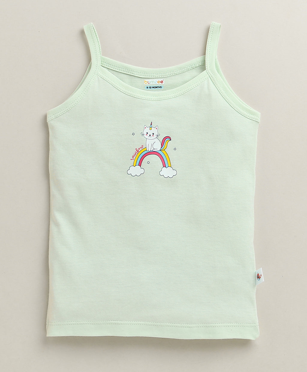 Bumzee Peach & Mint Green Slips, Pack of 3, Sleeveless, 100% Cotton (Style Peb10645)