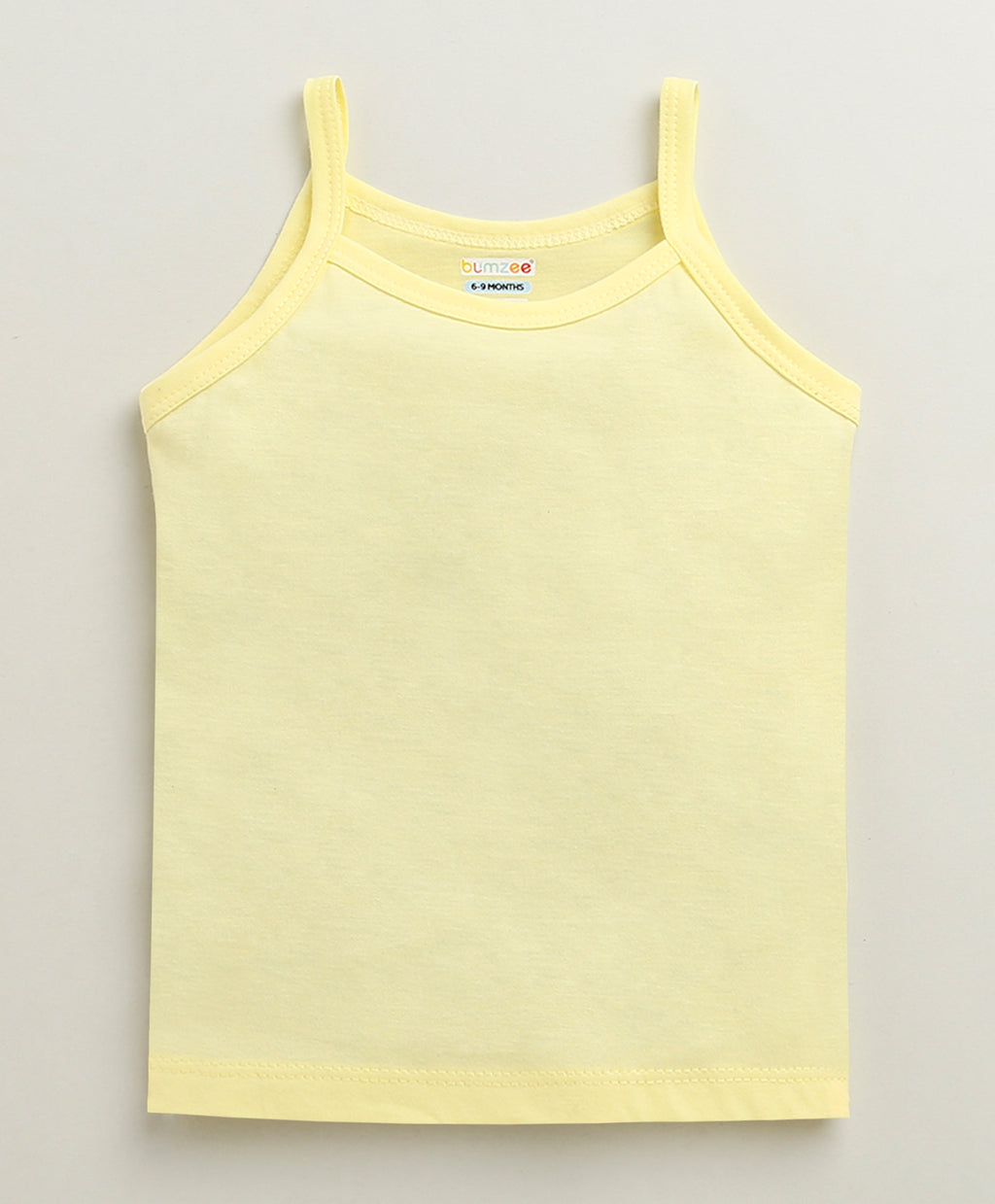 Bumzee Yellow & Sky Blue Slips, Pack of 3, Sleeveless, 100% Cotton (Style Peb10646)