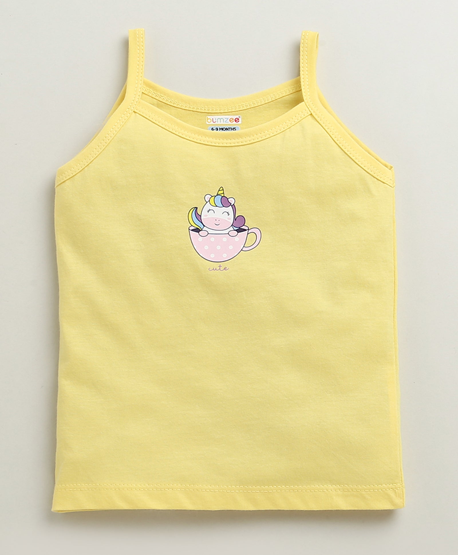 Girls 100% Cotton Solid Slips - Yellow & Pink