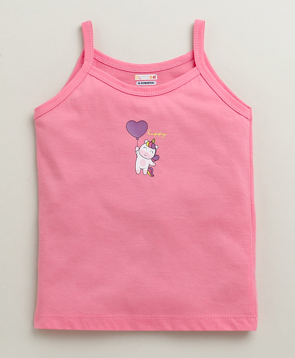 Bumzee Yellow & Pink Slips, Pack of 3, Sleeveless, 100% Cotton