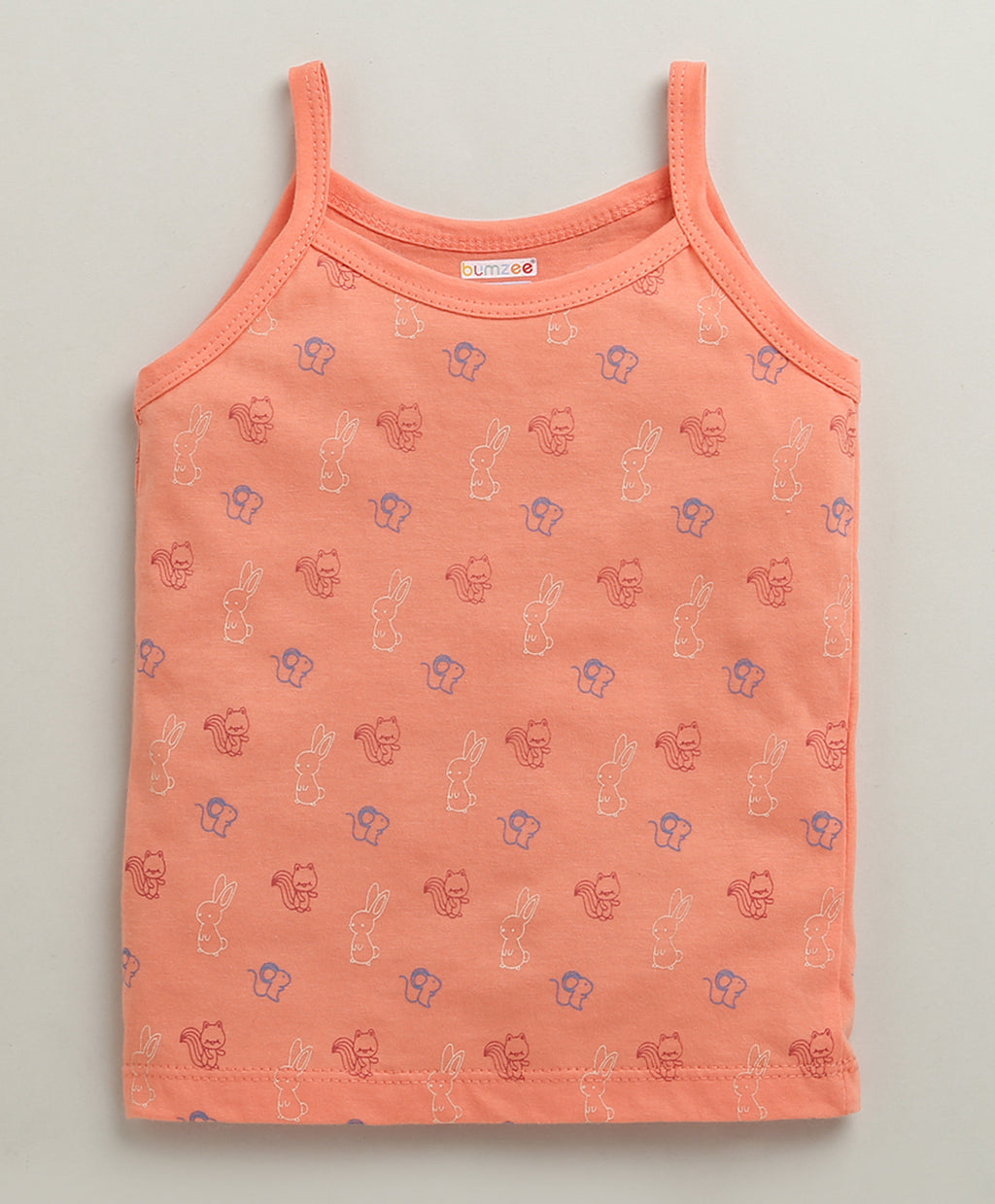 Bumzee Peach & Lavender Graphic Print Slips, Pack of 3, Sleeveless, 100% Cotton