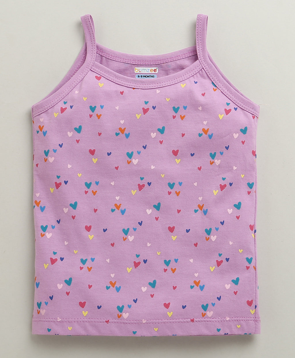 Bumzee Peach & Lavender Graphic Print Slips, Pack of 3, Sleeveless, 100% Cotton