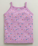 Bumzee Peach & Lavender Graphic Print Slips, Pack of 3, Sleeveless, 100% Cotton