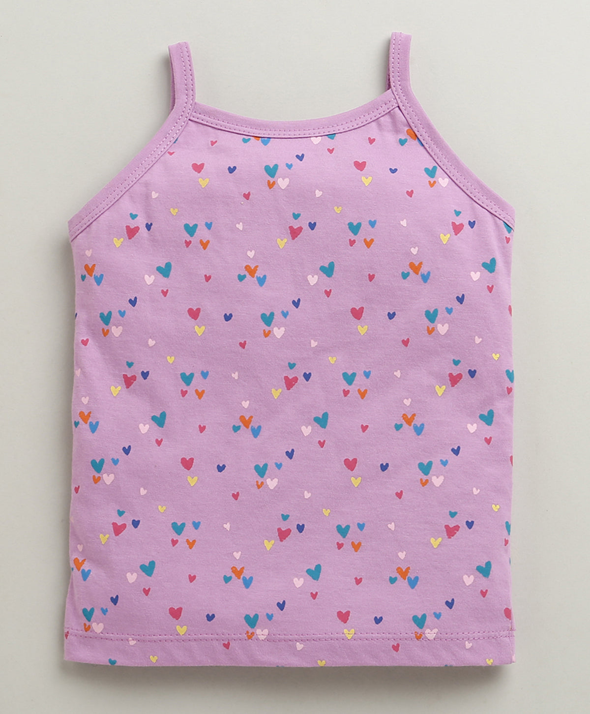 Bumzee Peach & Lavender Graphic Print Slips, Pack of 3, Sleeveless, 100% Cotton