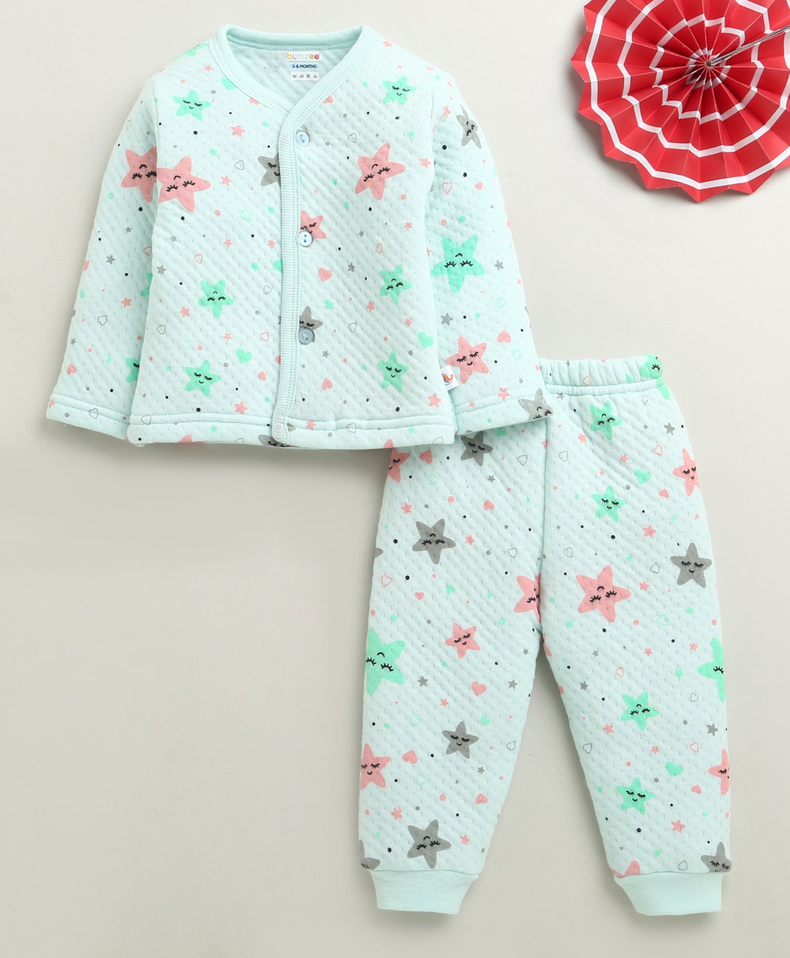 Boys Polyfill Graphic Winter Set - Mint Green