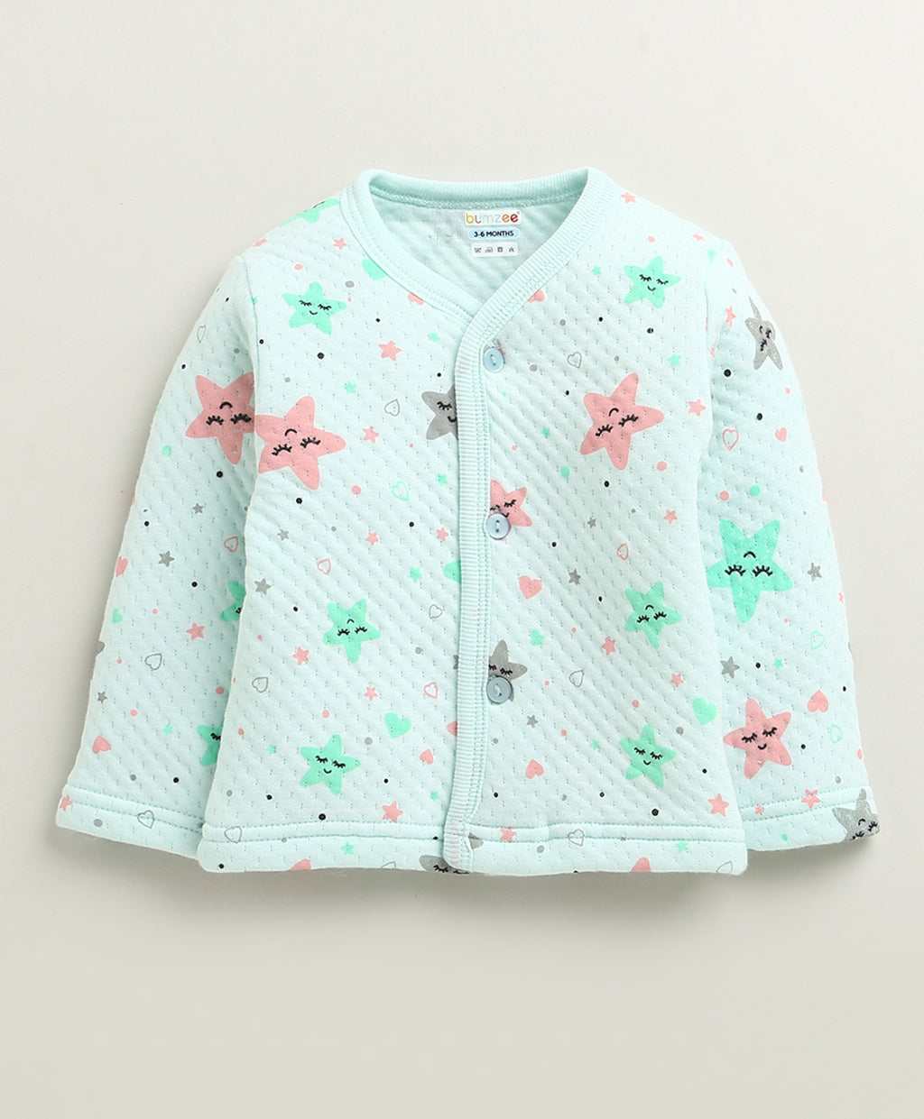 Bumzee Mint Green Graphic Print Winter Set, Full Sleeves, Padded (Style Peb10654)