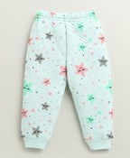 Bumzee Mint Green Graphic Print Winter Set, Full Sleeves, Padded (Style Peb10654)