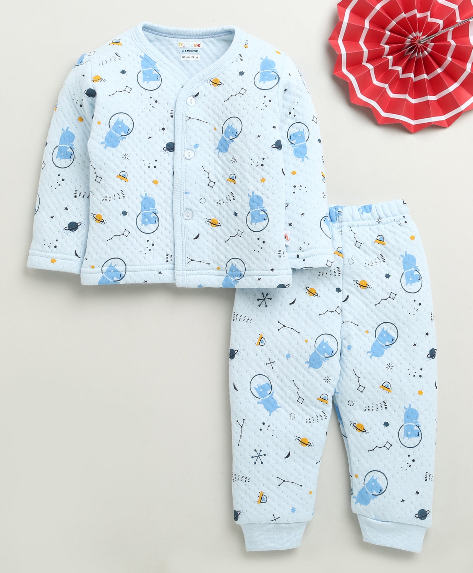 Boys Polyfill Graphic Winter Set - Sky Blue