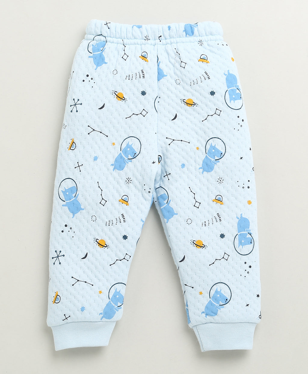 Bumzee Sky Blue Graphic Print Winter Set, Full Sleeves, Padded