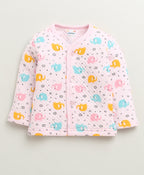 Bumzee Pink Animal Print Winter Set, Full Sleeves, Padded (Style Peb10657)