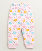 Bumzee Pink Animal Print Winter Set, Full Sleeves, Padded (Style Peb10657)