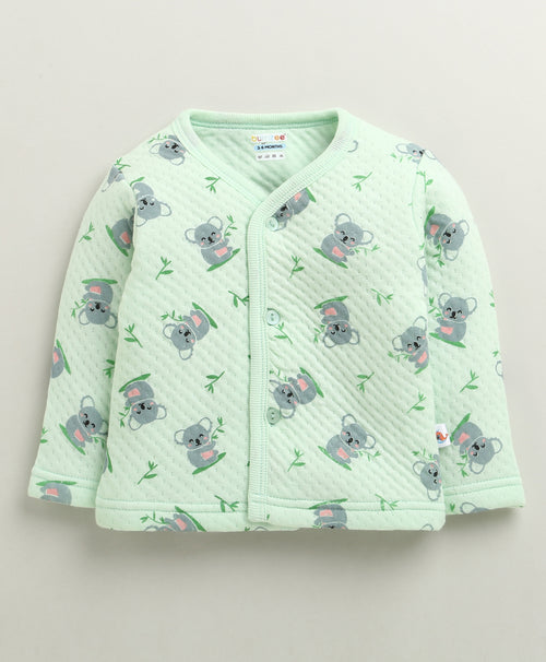 Bumzee Green Animal Print Winter Set, Full Sleeves, Padded (Style Peb10658)