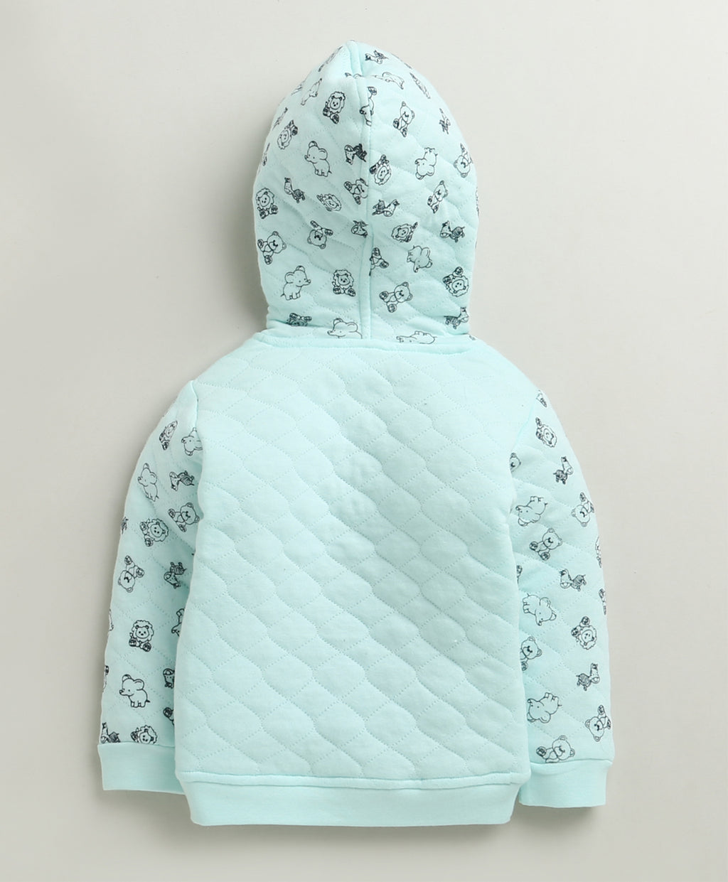 Bumzee Mint Green Animal Print Winter Set, Full Sleeves, Padded