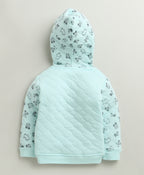 Bumzee Mint Green Animal Print Winter Set, Full Sleeves, Padded