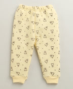 Bumzee Yellow Animal Print Winter Set, Full Sleeves, Padded