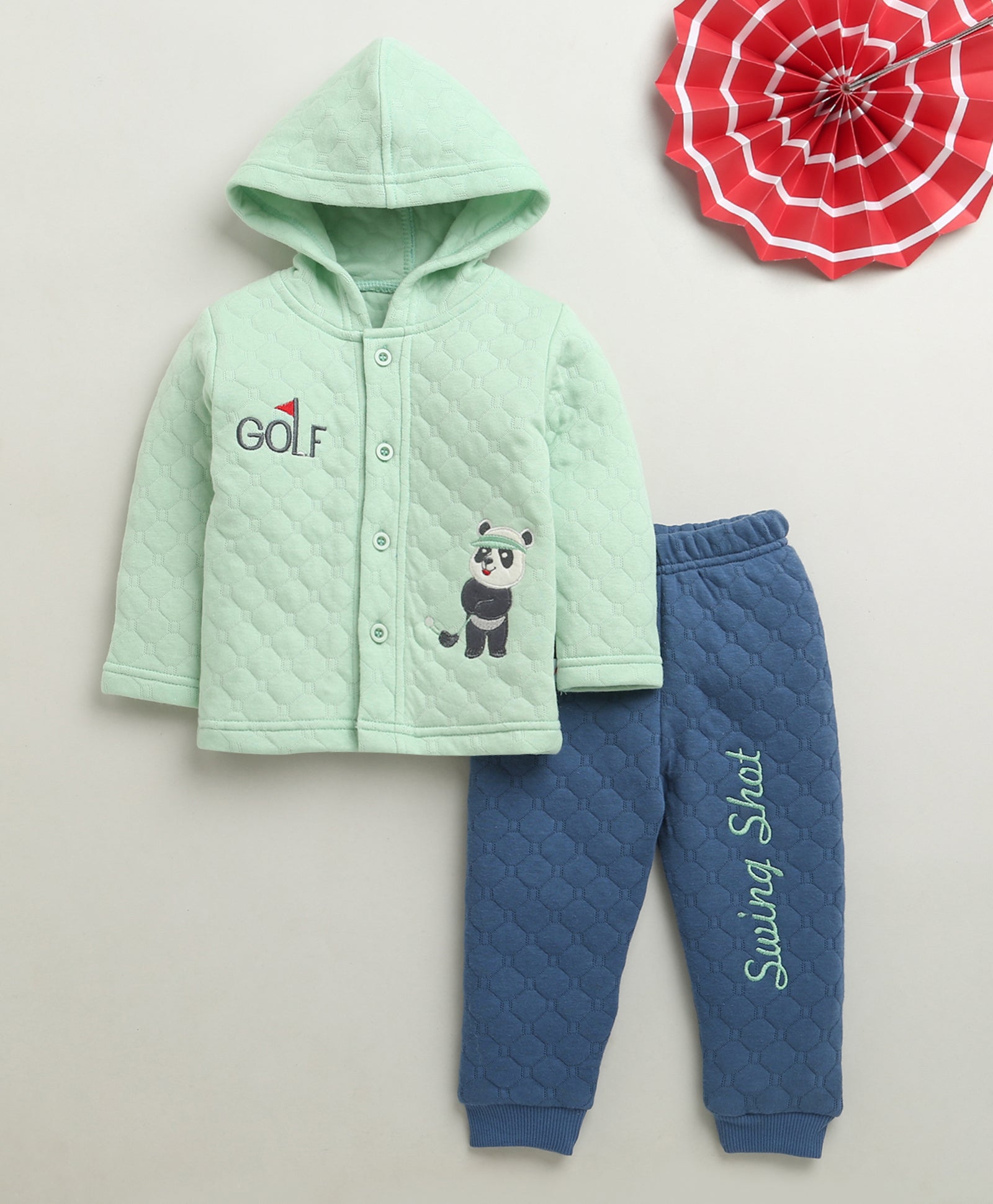 Boys Polyfill Animal Winter Set - Mint Green & Blue