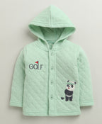 Bumzee Mint Green & Blue Animal Print Winter Set, Full Sleeves, Padded