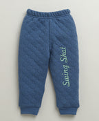 Bumzee Mint Green & Blue Animal Print Winter Set, Full Sleeves, Padded