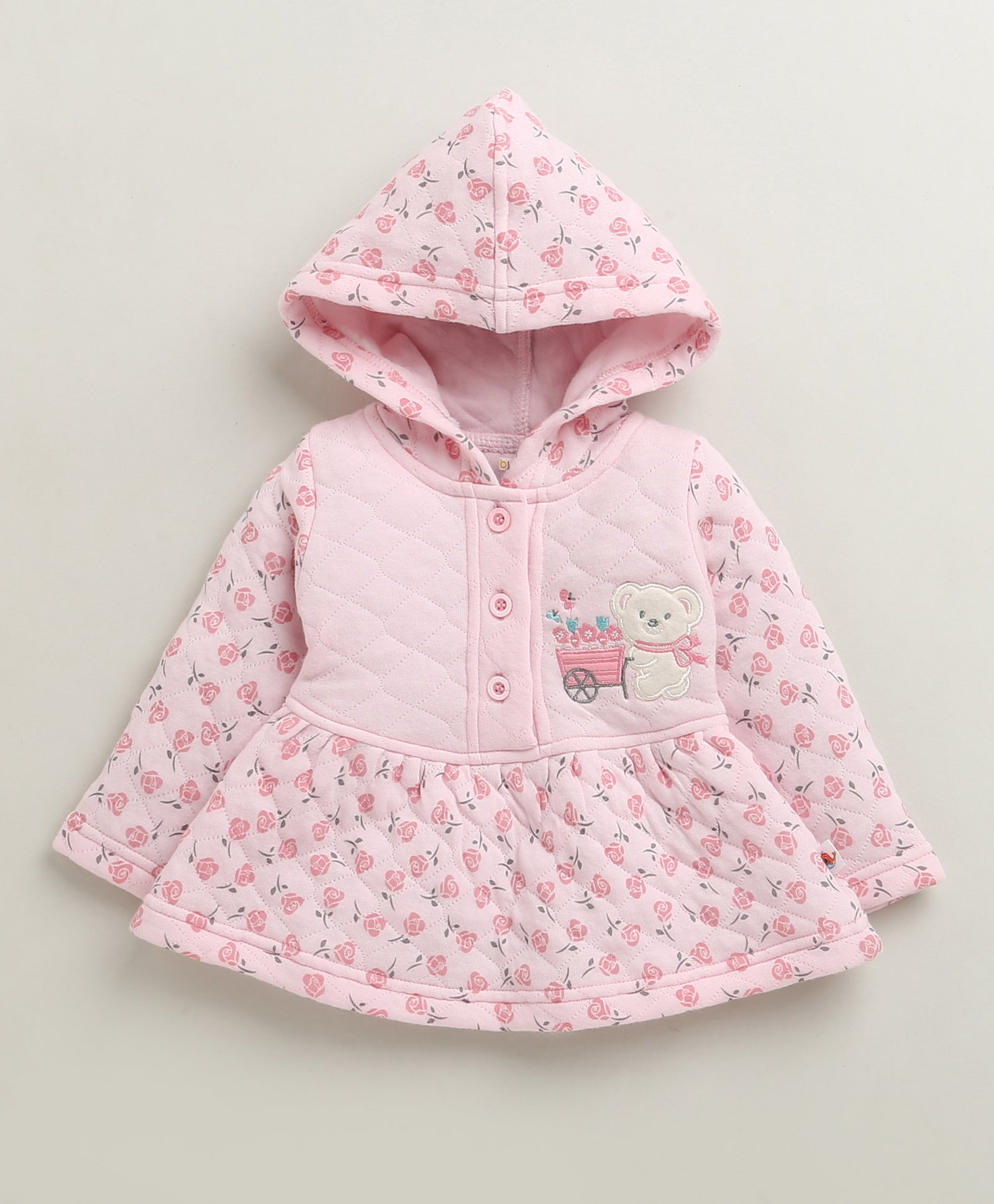 Girls Polyfill Floral Winter Set - Pink