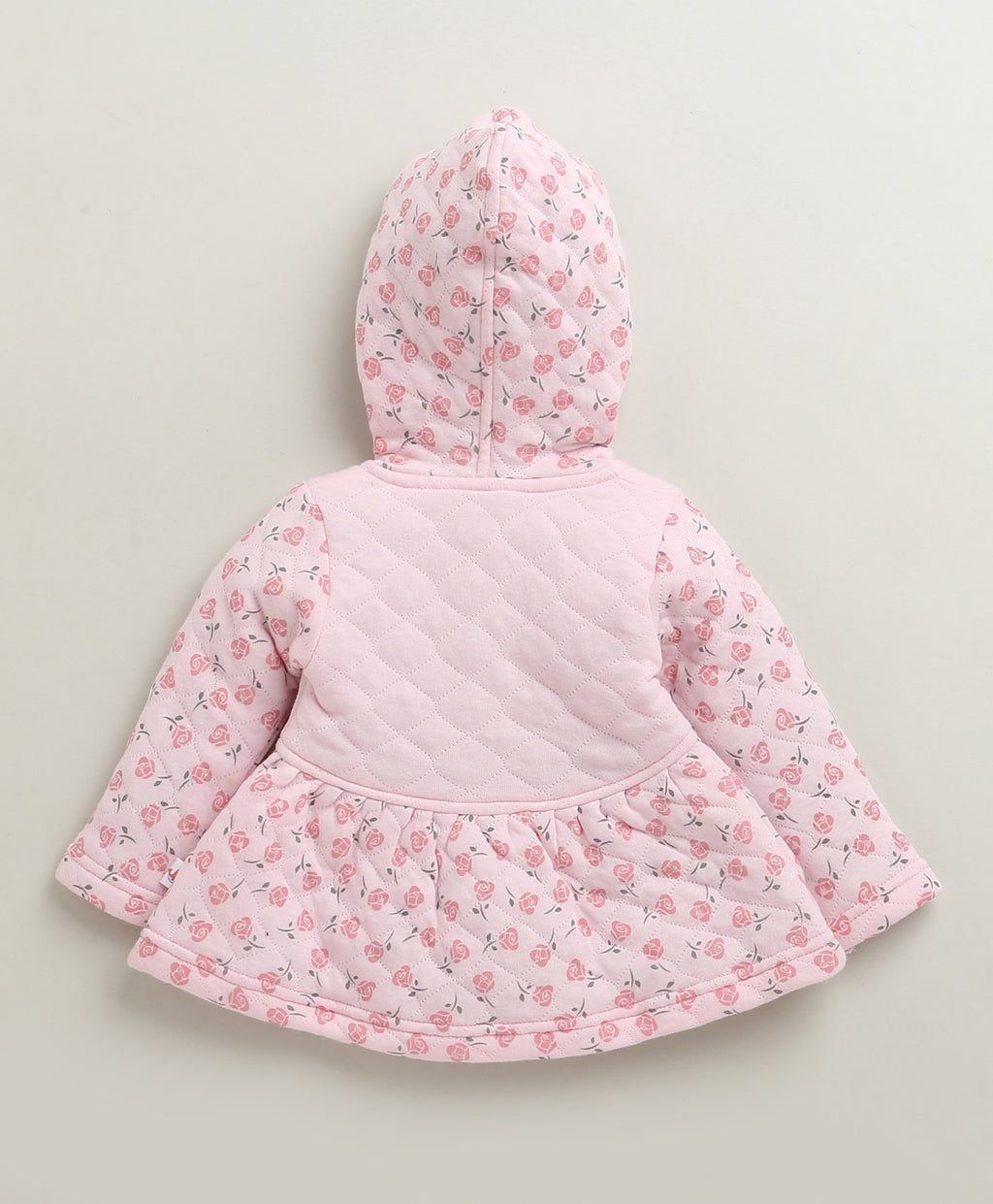 Bumzee Pink Floral Print Winter Set, Full Sleeves, Padded