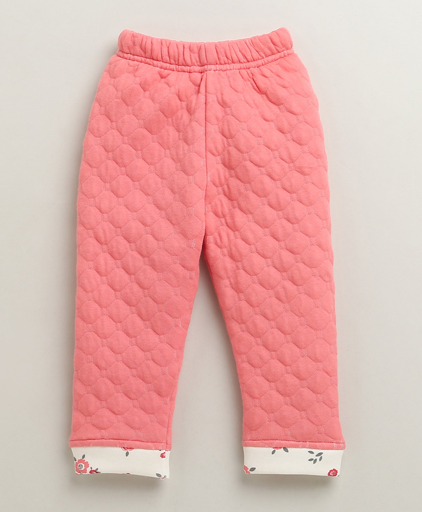 Girls Polyfill Floral Winter Set - Peach & Cream