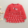 Pink Girls Full Sleeves Cotton Knee Length Frock