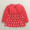 Pink Girls Full Sleeves Cotton Knee Length Frock