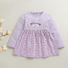 Lavender Girls Full Sleeves Cotton Knee Length Frock