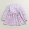 Lavender Girls Full Sleeves Cotton Knee Length Frock