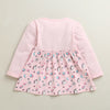 Pink Girls Full Sleeves Cotton Knee Length Frock
