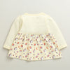 Cream Girls Full Sleeves Cotton Knee Length Frock