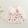 Peach Girls Full Sleeves Cotton Knee Length Frock