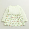 Light Green Girls Full Sleeves Cotton Knee Length Frock