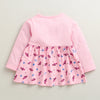 Pink Girls Full Sleeves Cotton Knee Length Frock