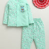 Boys 100% Cotton Animal Jabla & Pyjama Set - Mint Green
