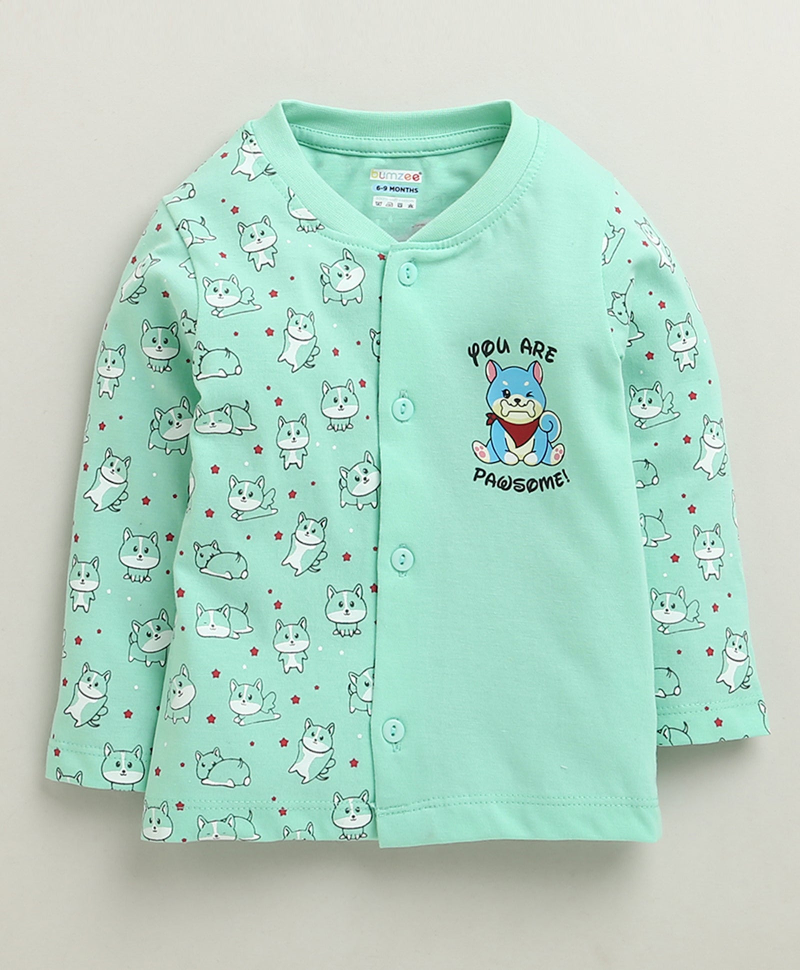 Boys 100% Cotton Animal Jabla & Pyjama Set - Mint Green