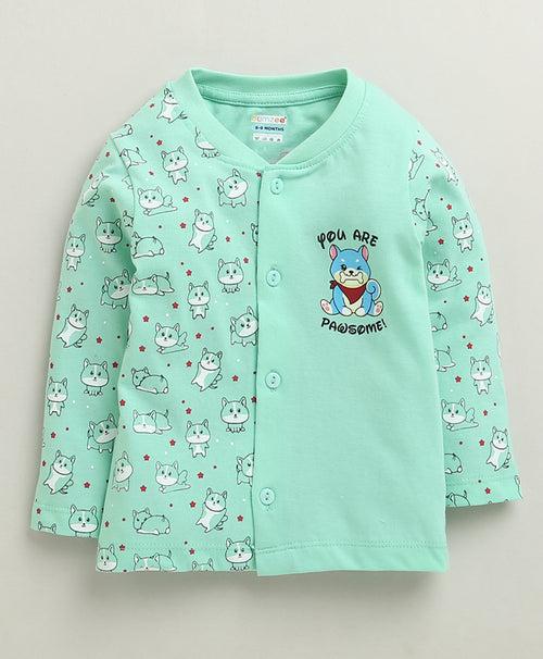 Boys 100% Cotton Animal Jabla & Pyjama Set - Mint Green