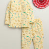 Boys 100% Cotton Animal Jabla & Pyjama Set - Yellow