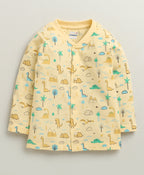 Bumzee Yellow Animal Print Jabla & Pyjama Set, Full Sleeves, 100% Cotton