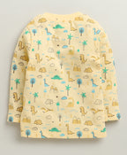 Bumzee Yellow Animal Print Jabla & Pyjama Set, Full Sleeves, 100% Cotton