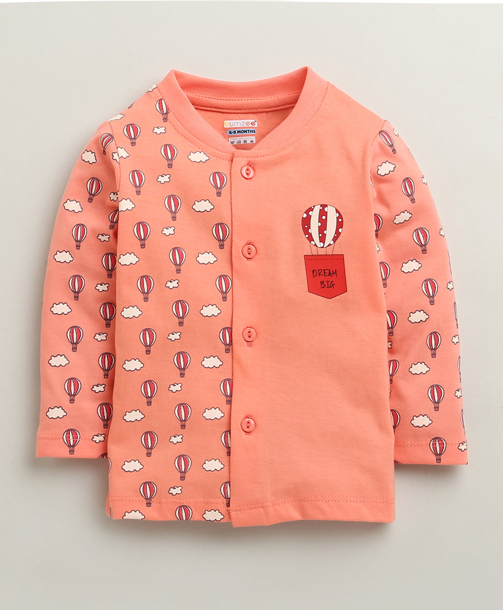 Boys 100% Cotton Graphic Jabla & Pyjama Set - Coral