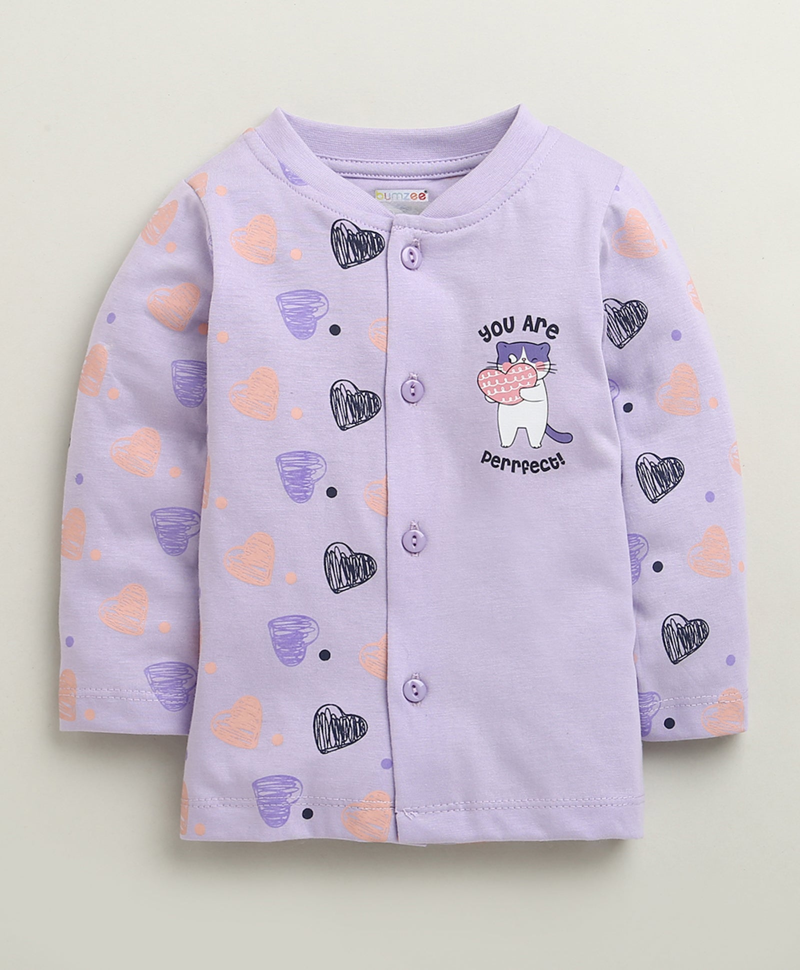 Girls 100% Cotton Graphic Jabla & Pyjama Set - Lavender