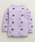 Bumzee Lavender Graphic Print Jabla & Pyjama Set, Full Sleeves, 100% Cotton