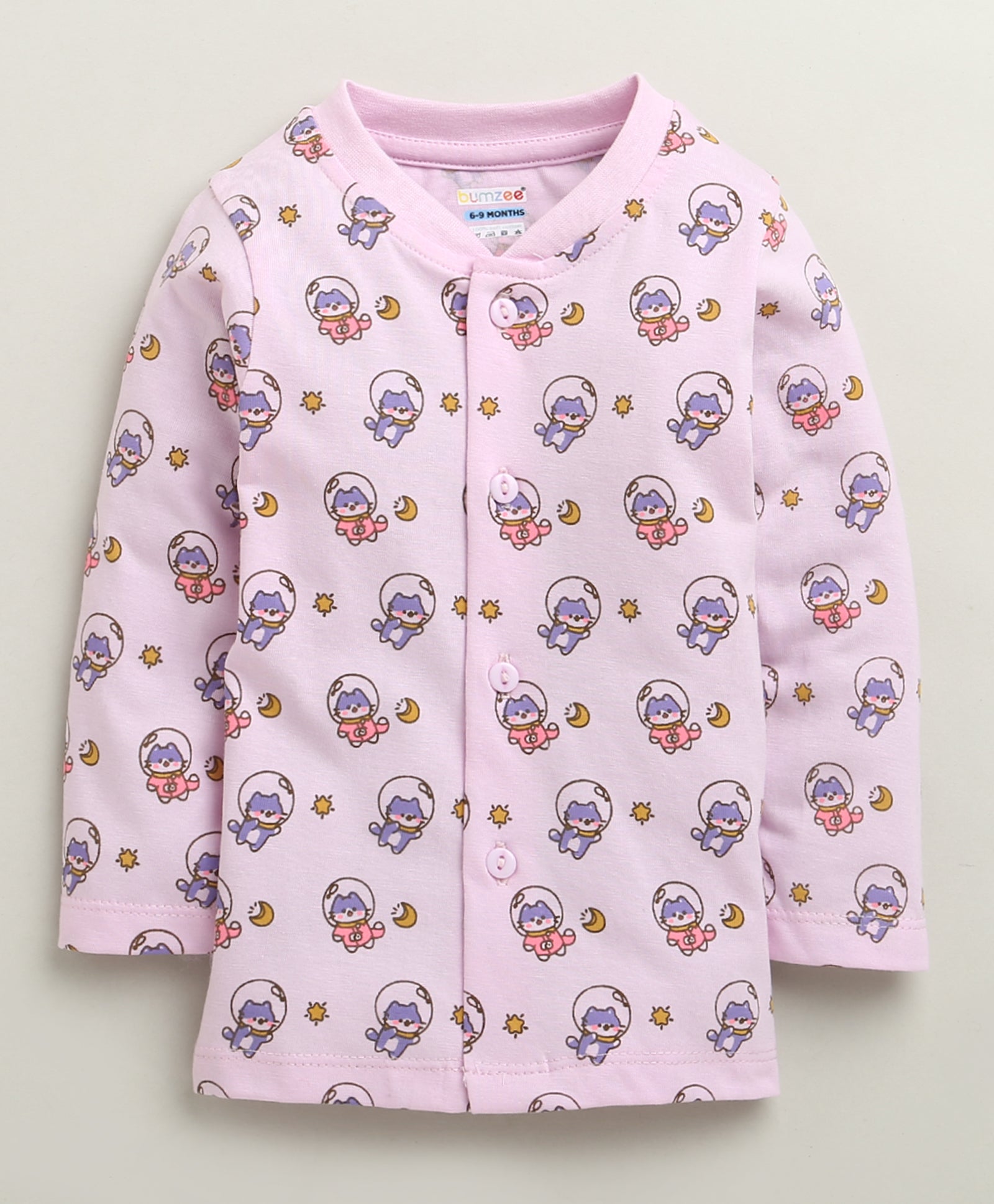 Girls 100% Cotton Animal Jabla & Pyjama Set - Lavender