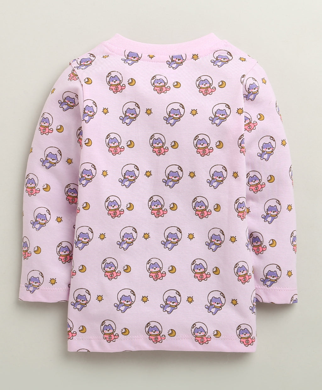 Bumzee Lavender Animal Print Jabla & Pyjama Set, Full Sleeves, 100% Cotton
