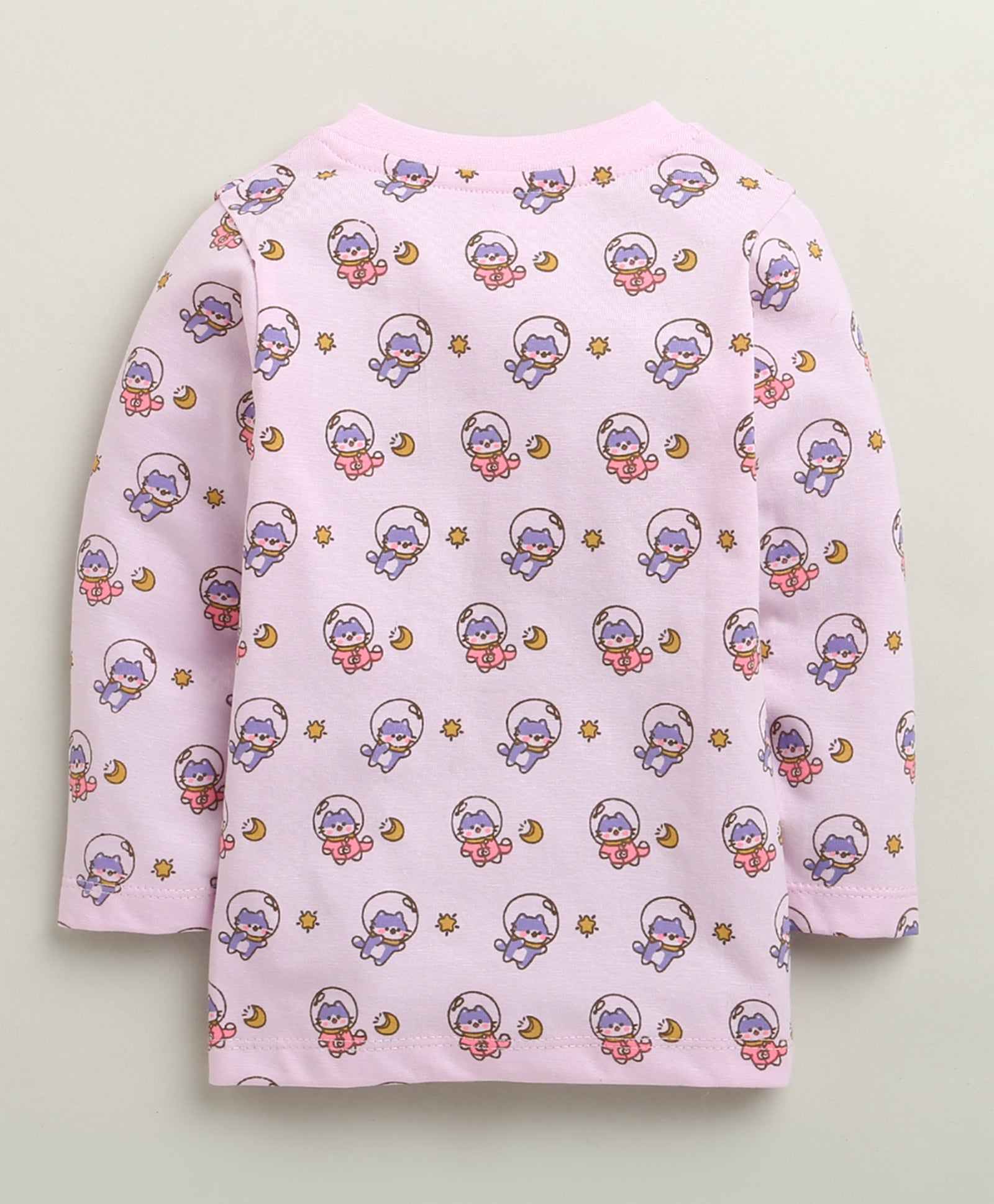 Girls 100% Cotton Animal Jabla & Pyjama Set - Lavender