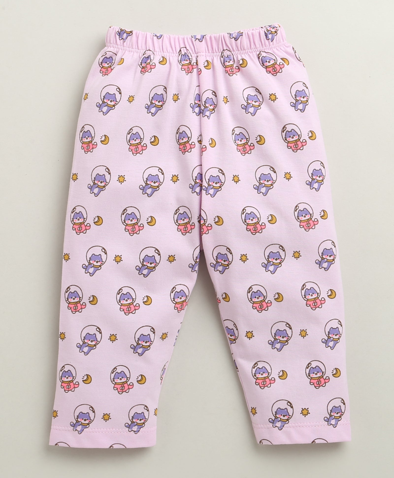Girls 100% Cotton Animal Jabla & Pyjama Set - Lavender