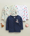 Bumzee Navy & White Graphic Print Jabla, Pack of 3, Full Sleeves, 100% Cotton