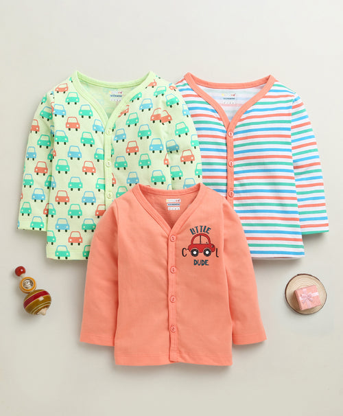 Boys Full Sleeves Jabla Coral & Yellow Pack of 3